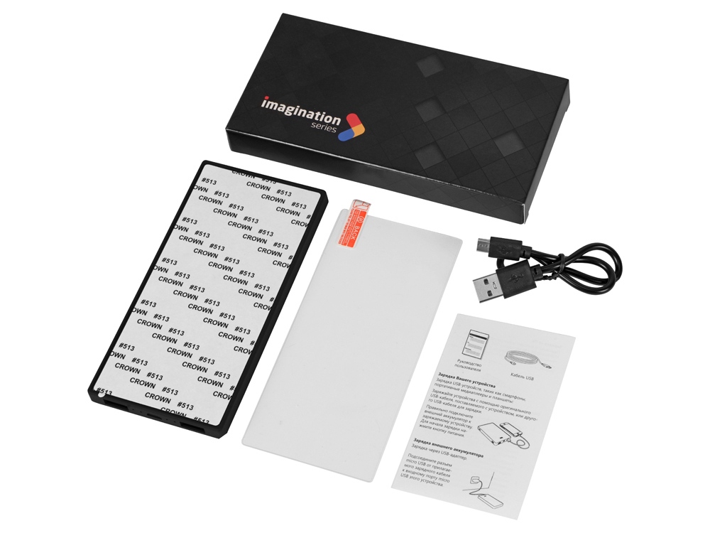 картинка Портативное зарядное устройство Render с полноцветной, 5000 mAh, черный от интернет-магазина сувениров и бизнес-подарков Gifts-Moskva.RU г. Москва