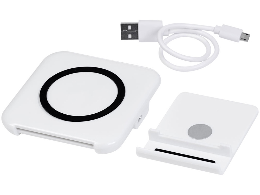 картинка Беспроводная зарядка-подставка для смартфона Catena, белый от интернет-магазина сувениров и бизнес-подарков Gifts-Moskva.RU г. Москва