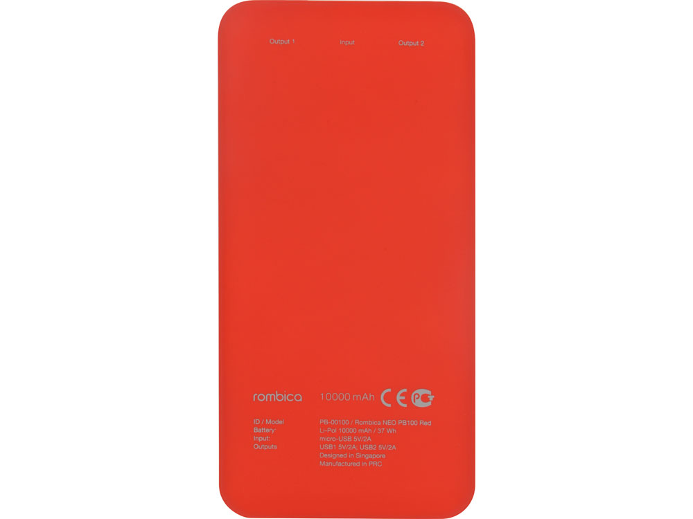 картинка Внешний аккумулятор Rombica NEO PB100 Red, красный от интернет-магазина сувениров и бизнес-подарков Gifts-Moskva.RU г. Москва