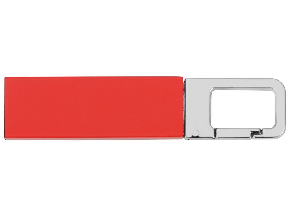 картинка Флеш-карта USB 2.0 16 Gb с карабином Hook, красный/серебристый от интернет-магазина сувениров и бизнес-подарков Gifts-Moskva.RU г. Москва