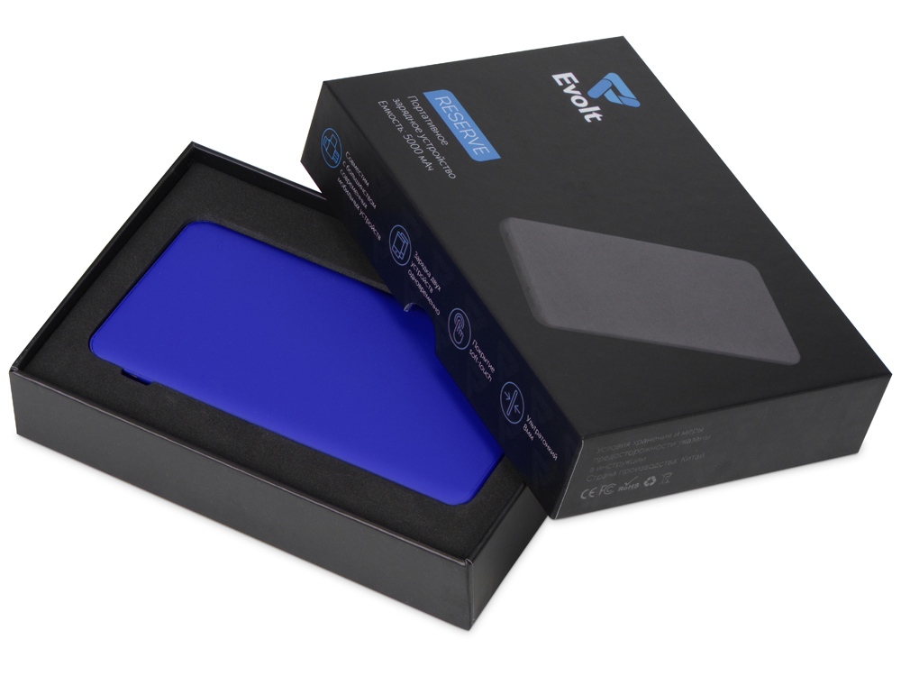 картинка Портативное зарядное устройство Reserve с USB Type-C, 5000 mAh, синий от интернет-магазина сувениров и бизнес-подарков Gifts-Moskva.RU г. Москва