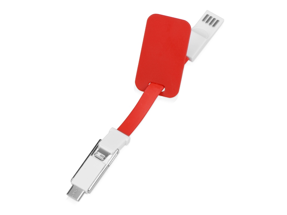 картинка Зарядный кабель 3-в-1 Charge-it, красный от интернет-магазина сувениров и бизнес-подарков Gifts-Moskva.RU г. Москва