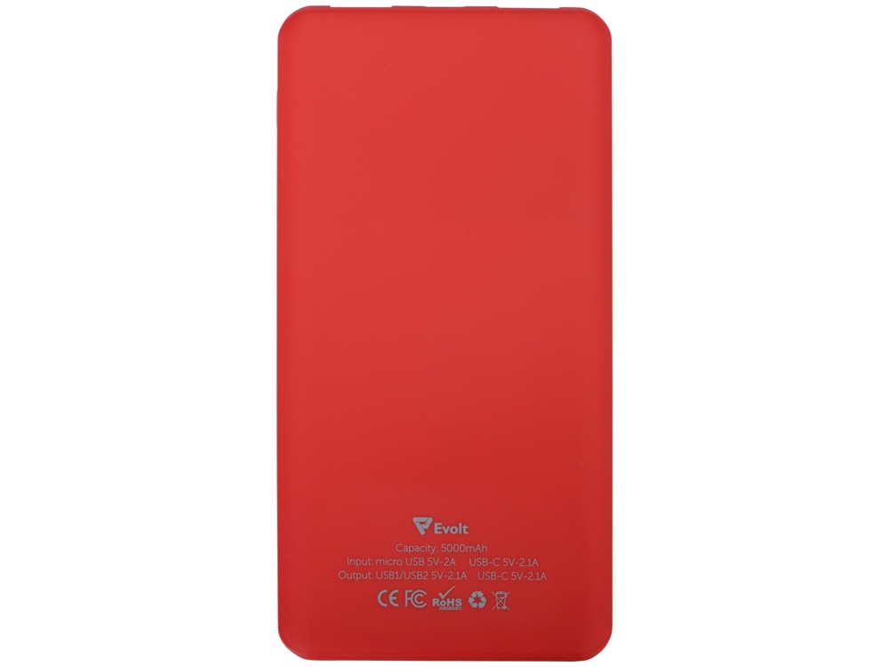 картинка Портативное зарядное устройство Reserve с USB Type-C, 5000 mAh, красный от интернет-магазина сувениров и бизнес-подарков Gifts-Moskva.RU г. Москва