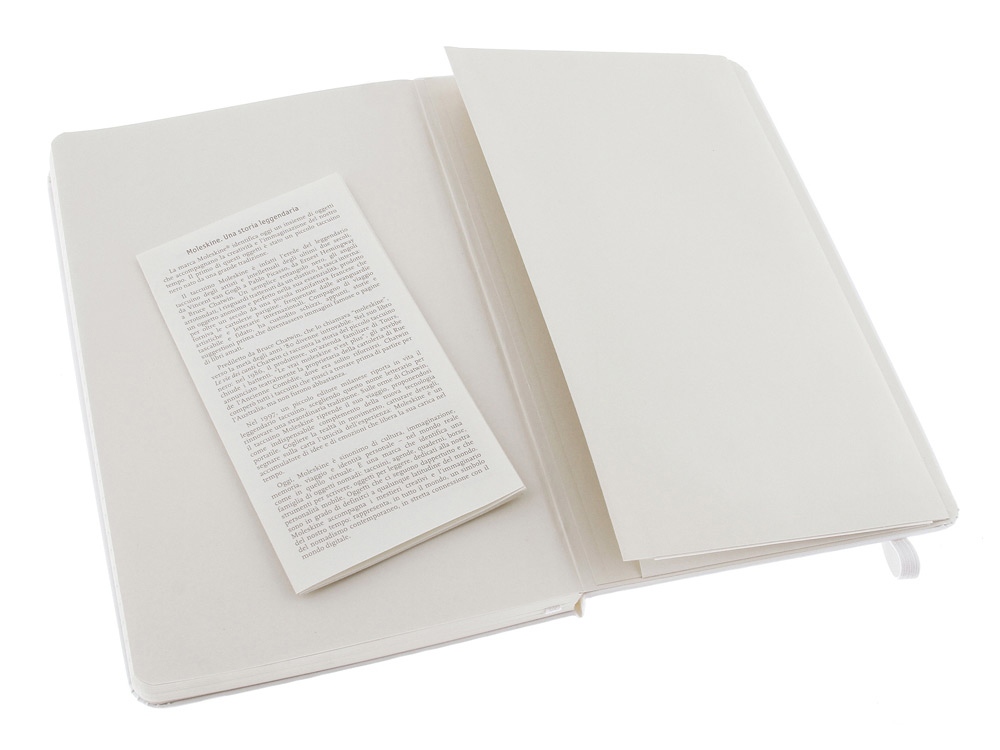 картинка Записная книжка Moleskine Classic (в линейку) в твердой обложке, Large (13х21см), белый от интернет-магазина сувениров и бизнес-подарков Gifts-Moskva.RU г. Москва