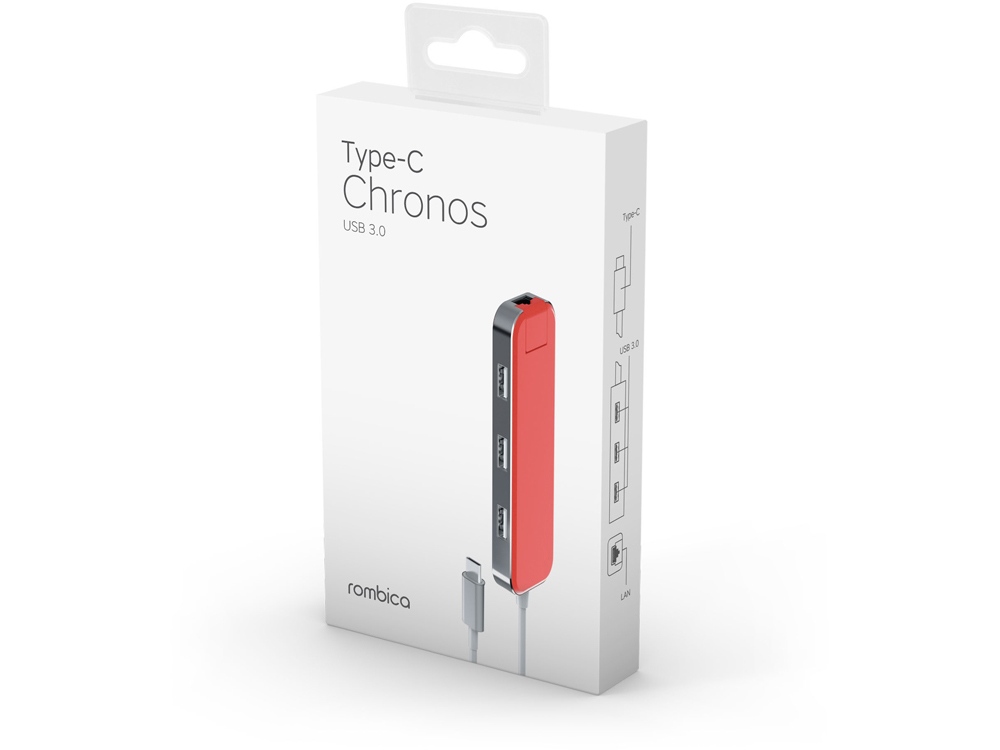 картинка Хаб USB Rombica Type-C Chronos Red от интернет-магазина сувениров и бизнес-подарков Gifts-Moskva.RU г. Москва