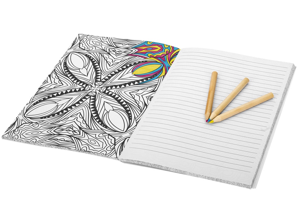 картинка Блокнот А5 Doodle Colour Therapy, белый/черный от интернет-магазина сувениров и бизнес-подарков Gifts-Moskva.RU г. Москва