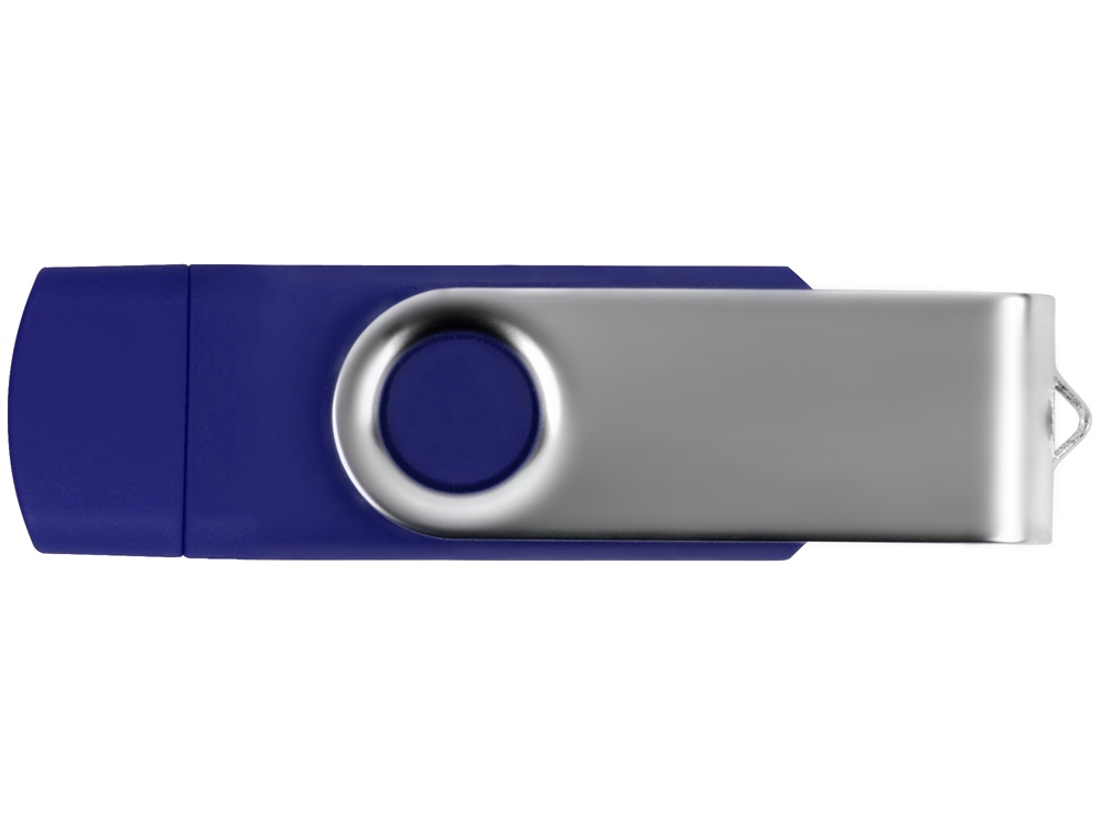 картинка USB/micro USB-флешка 2.0 на 16 Гб Квебек OTG, синий от интернет-магазина сувениров и бизнес-подарков Gifts-Moskva.RU г. Москва