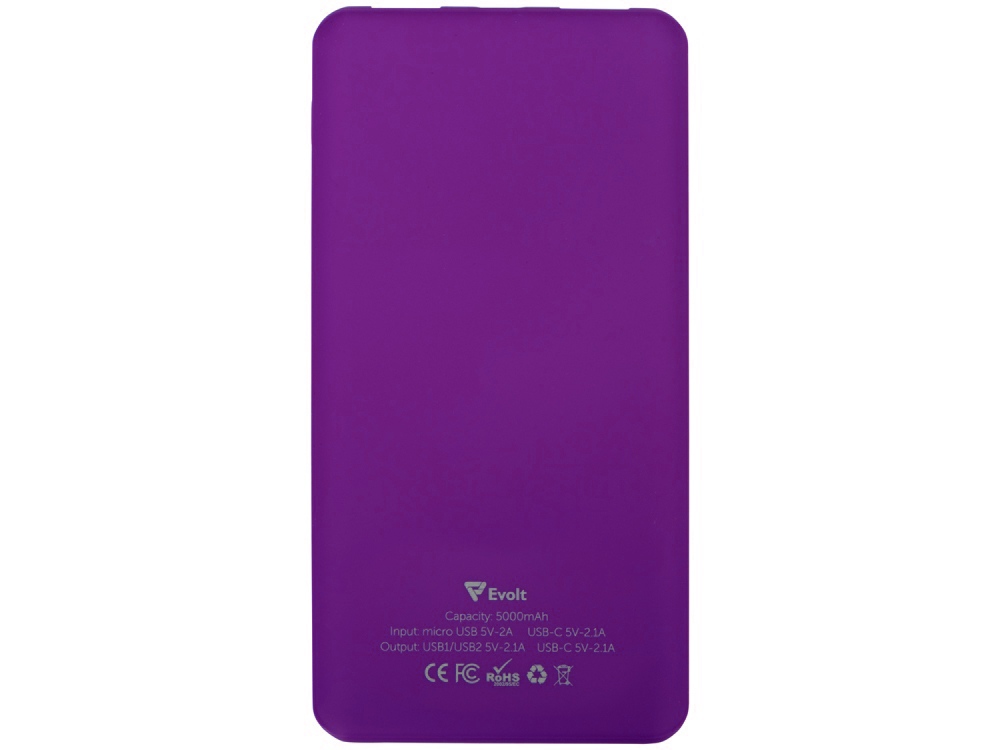 картинка Портативное зарядное устройство Reserve с USB Type-C, 5000 mAh, фиолетовый от интернет-магазина сувениров и бизнес-подарков Gifts-Moskva.RU г. Москва
