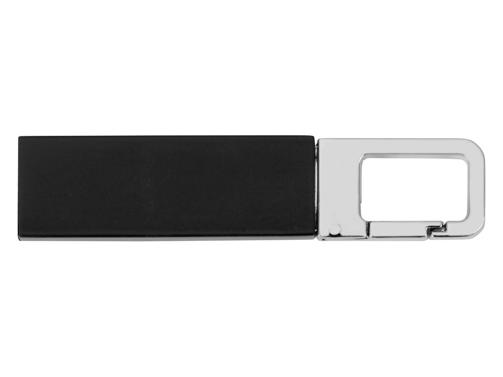 картинка Флеш-карта USB 2.0 16 Gb с карабином Hook, черный/серебристый от интернет-магазина сувениров и бизнес-подарков Gifts-Moskva.RU г. Москва