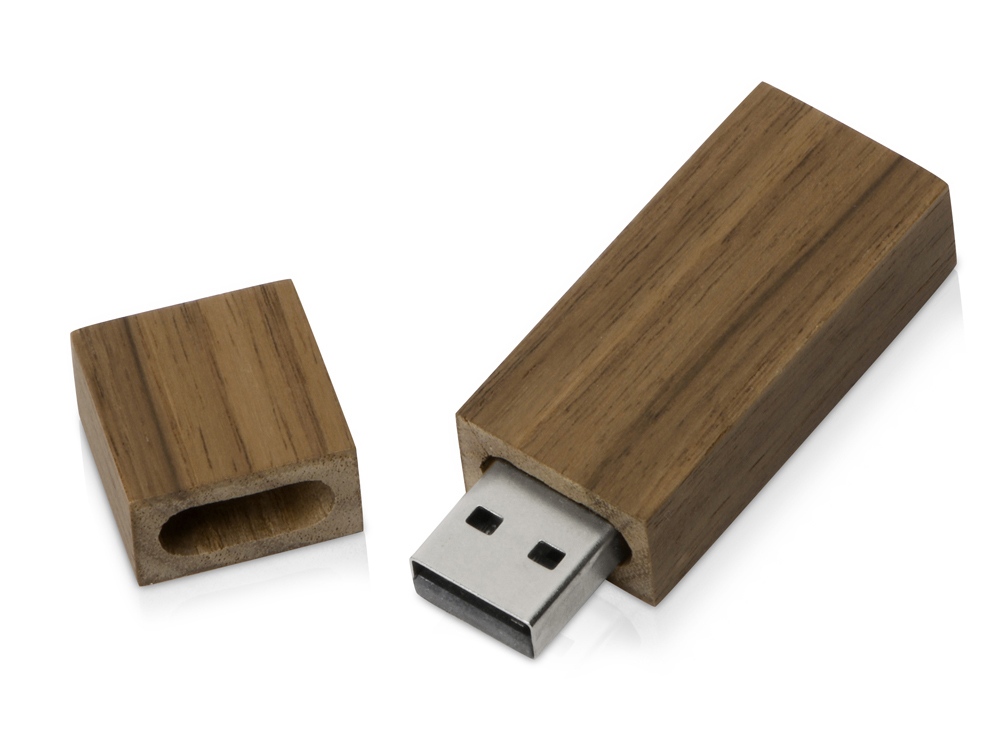 картинка Флеш-карта USB 2.0 16 Gb Woody с магнитным колпачком, темное дерево от интернет-магазина сувениров и бизнес-подарков Gifts-Moskva.RU г. Москва