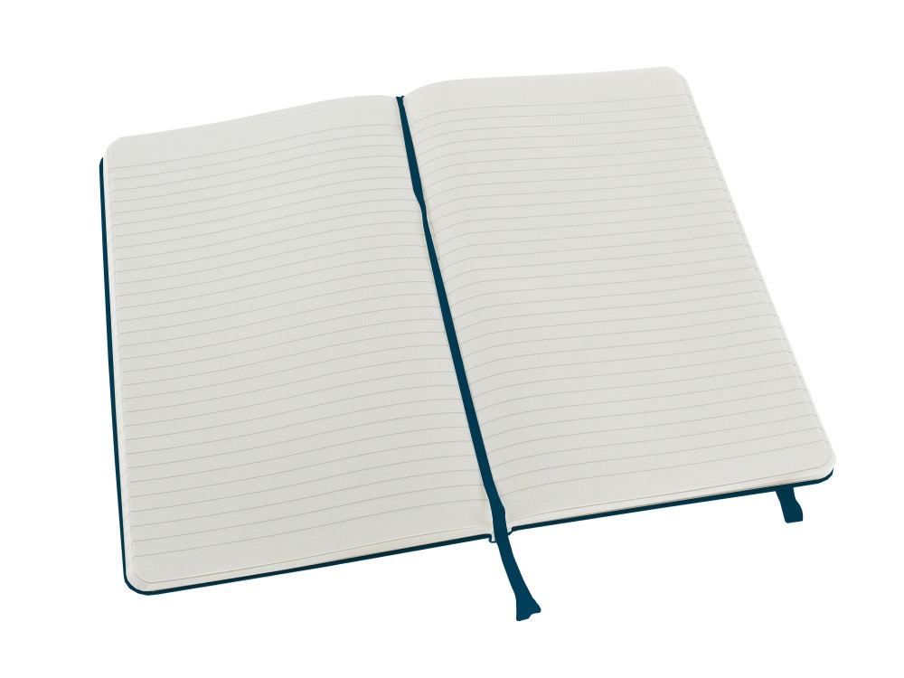 картинка Записная книжка Moleskine Classic (в линейку) в твердой обложке, Large (13х21см), сапфир от интернет-магазина сувениров и бизнес-подарков Gifts-Moskva.RU г. Москва
