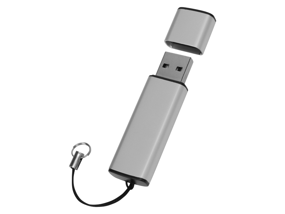 картинка Флеш-карта USB 2.0 16 Gb металлическая с колпачком Borgir, стальной от интернет-магазина сувениров и бизнес-подарков Gifts-Moskva.RU г. Москва
