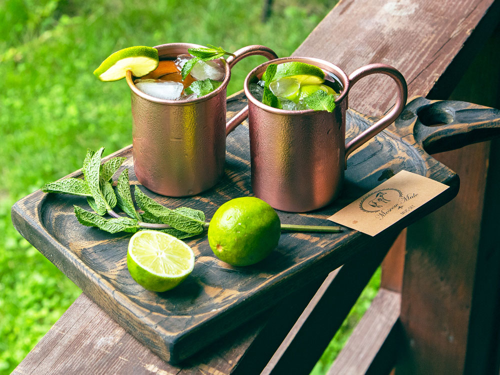 картинка Набор кружек для коктейля с рецептом Moscow mule от интернет-магазина сувениров и бизнес-подарков Gifts-Moskva.RU г. Москва