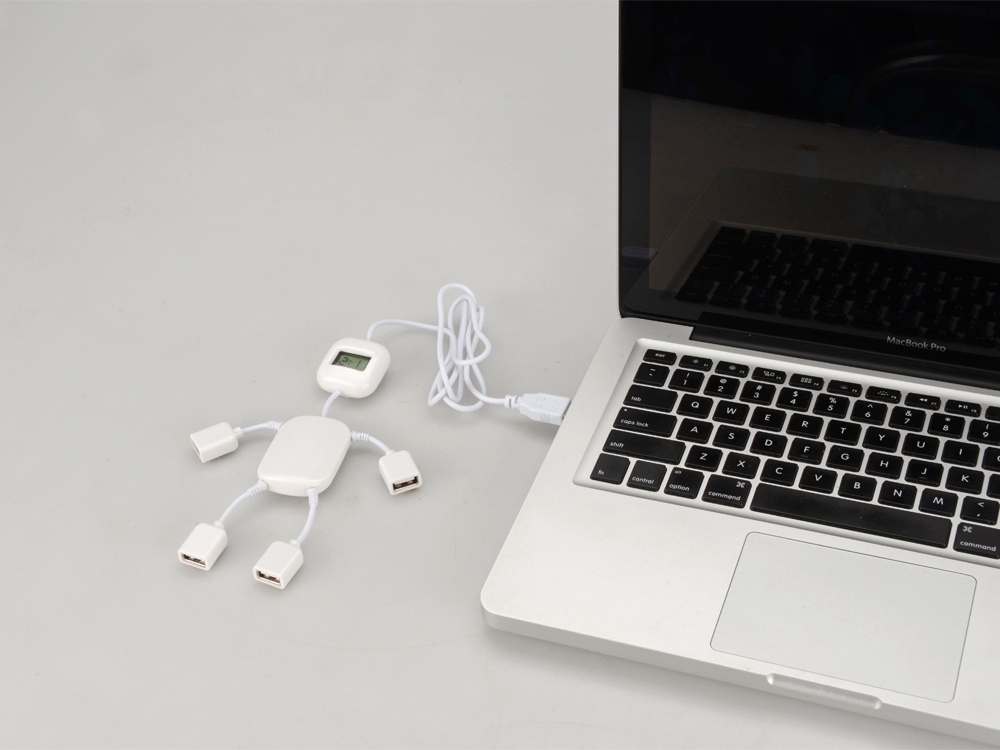 картинка USB Hub на 4 порта с часами в виде человечка от интернет-магазина сувениров и бизнес-подарков Gifts-Moskva.RU г. Москва
