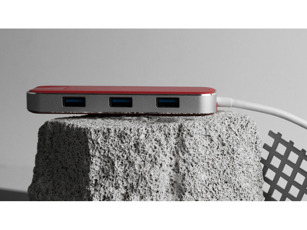 картинка Хаб USB Rombica Type-C Chronos Red от интернет-магазина сувениров и бизнес-подарков Gifts-Moskva.RU г. Москва