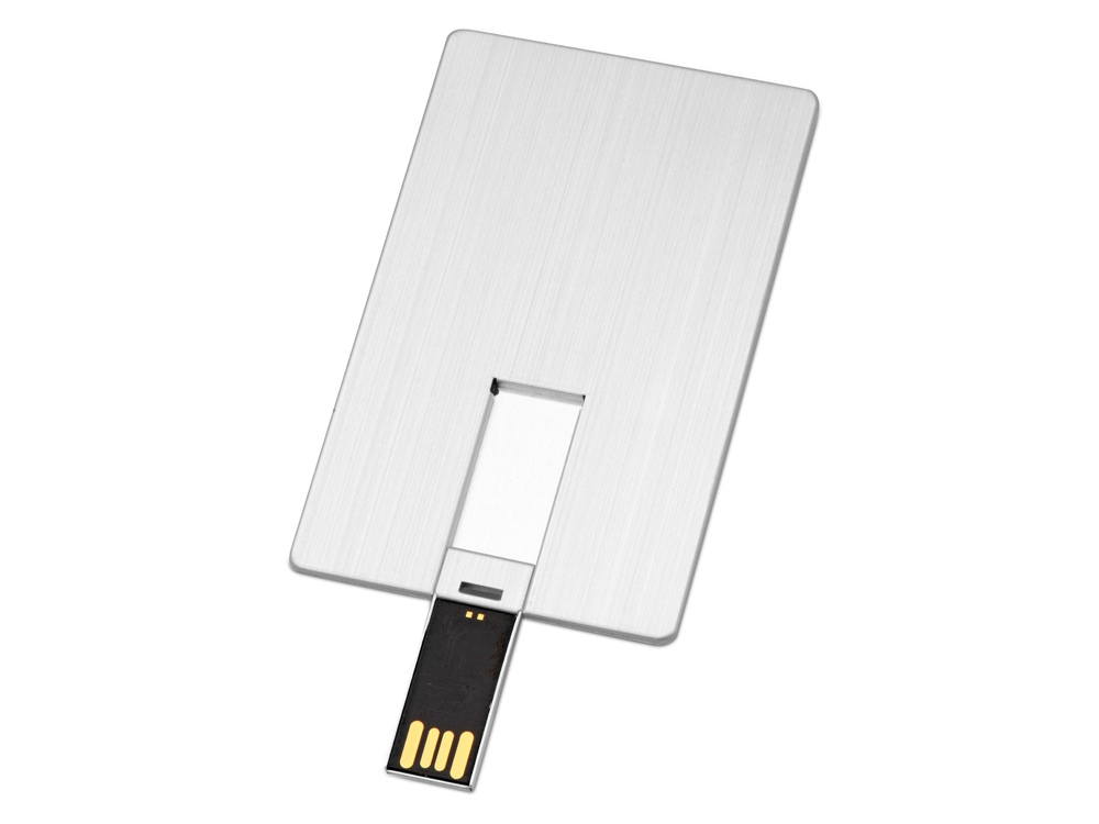 картинка Флеш-карта USB 2.0 64 Gb в виде металлической карты Card Metal, серебристый от интернет-магазина сувениров и бизнес-подарков Gifts-Moskva.RU г. Москва