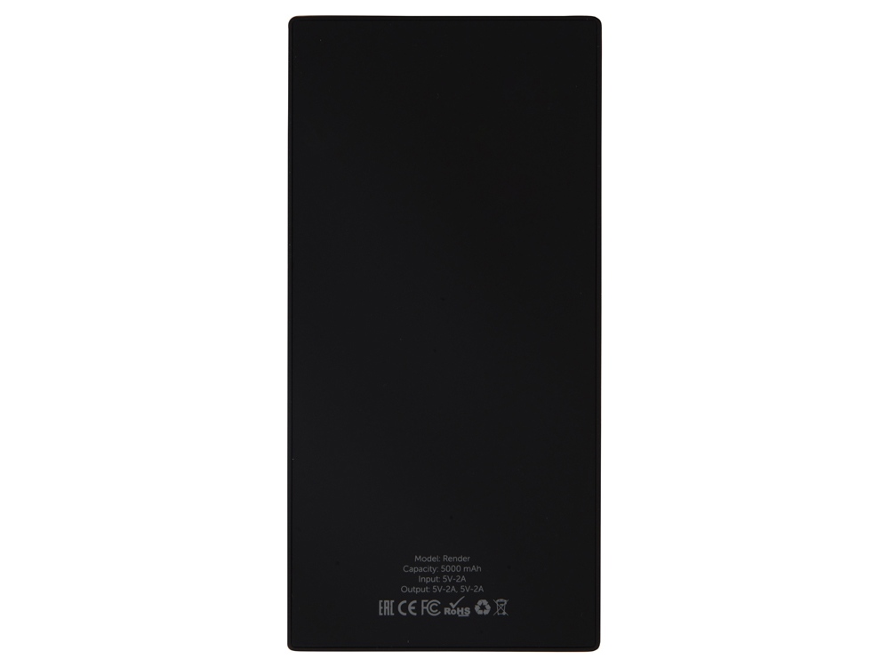 картинка Портативное зарядное устройство Render с полноцветной, 5000 mAh, черный от интернет-магазина сувениров и бизнес-подарков Gifts-Moskva.RU г. Москва