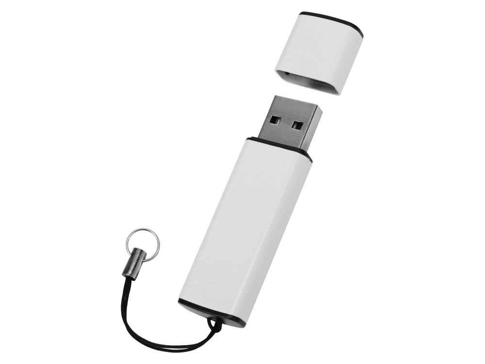 картинка Флеш-карта USB 2.0 16 Gb металлическая с колпачком Borgir, белый от интернет-магазина сувениров и бизнес-подарков Gifts-Moskva.RU г. Москва