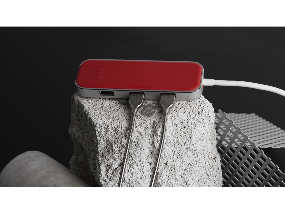 картинка Хаб USB Rombica Type-C Chronos Red от интернет-магазина сувениров и бизнес-подарков Gifts-Moskva.RU г. Москва